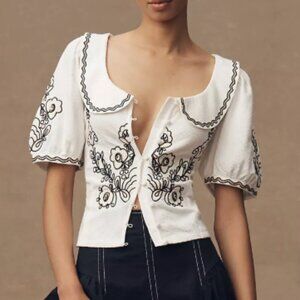 Anthropologie Embroidered Top